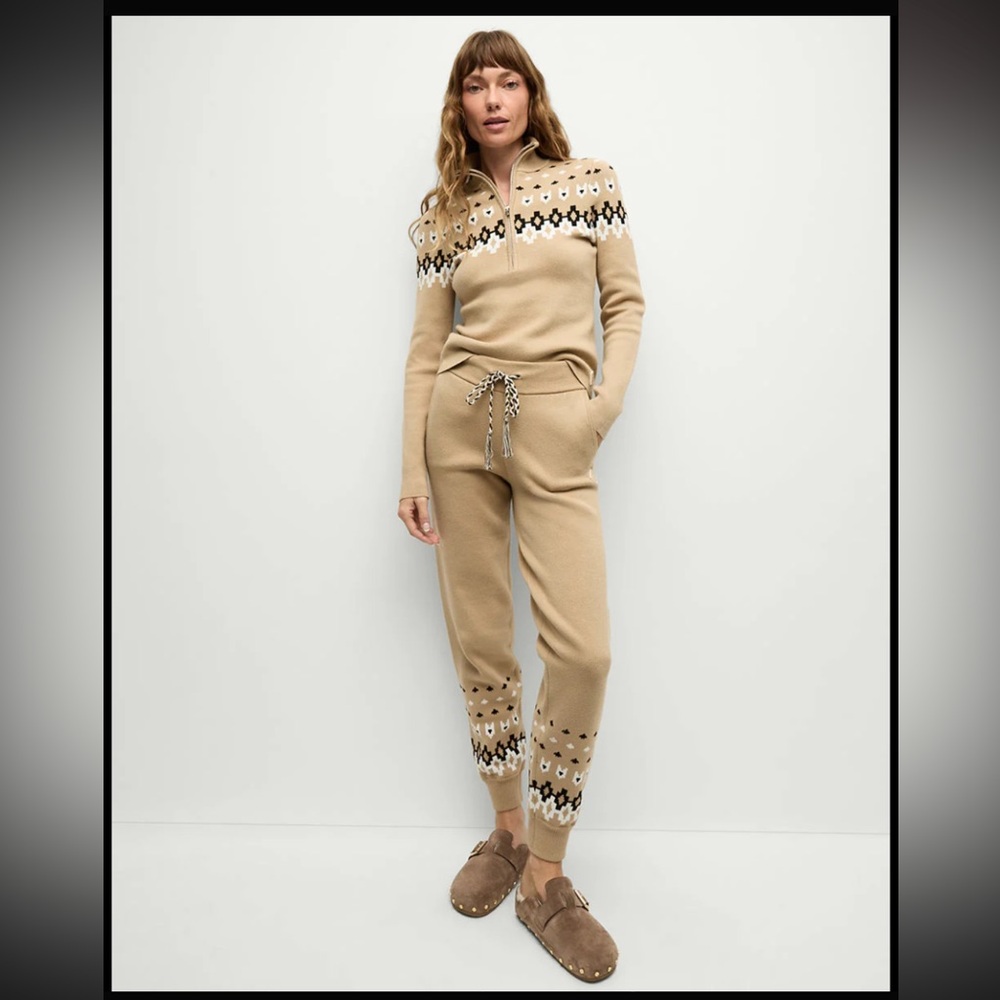 NWT Veronica Beard x The Upside L (US 10) Fairbanks JoJo Knit Jogger, Khaki